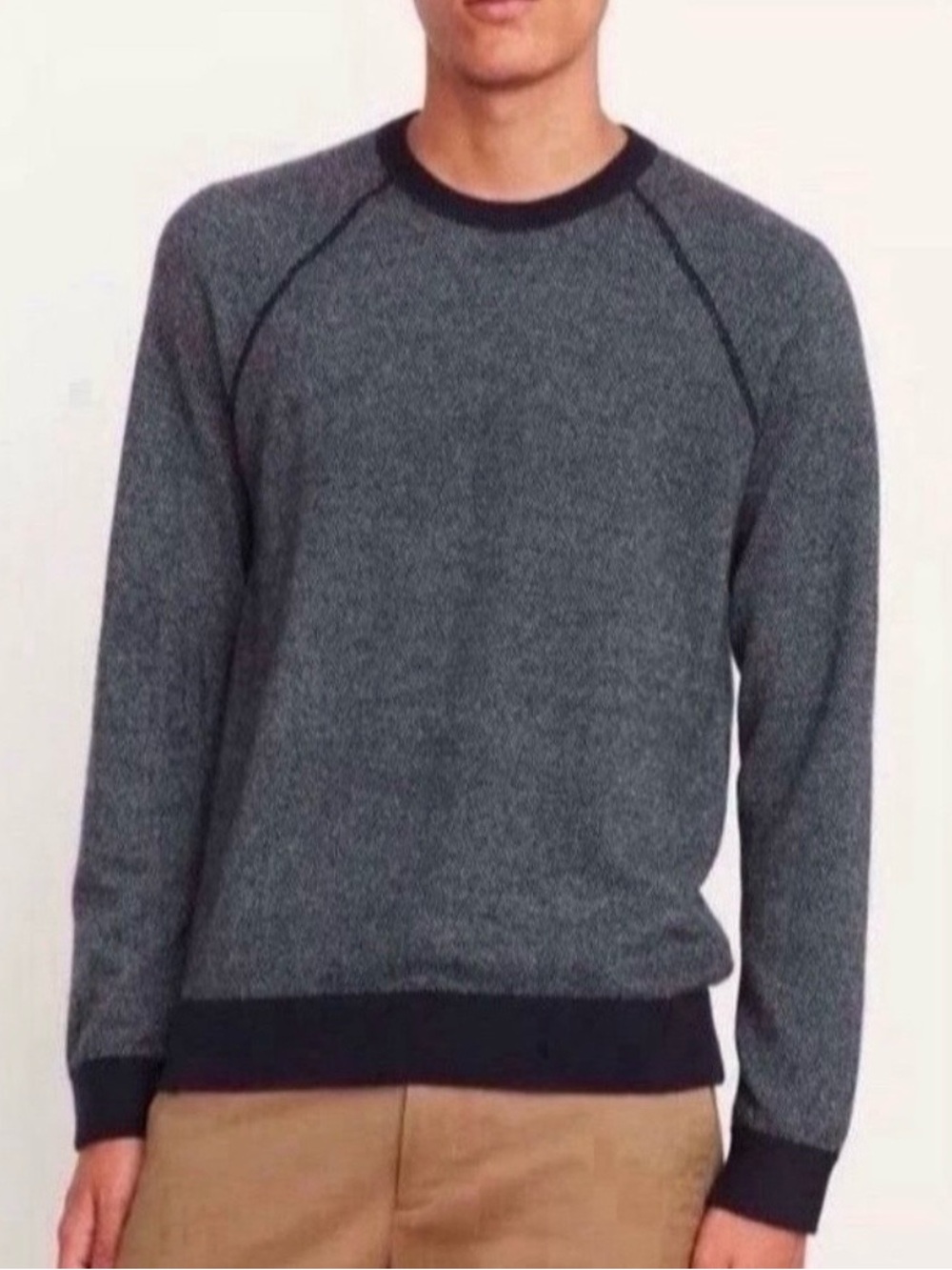 Vince Mens Birdseye Crewneck Wool Cashmere Sweater Business Casual